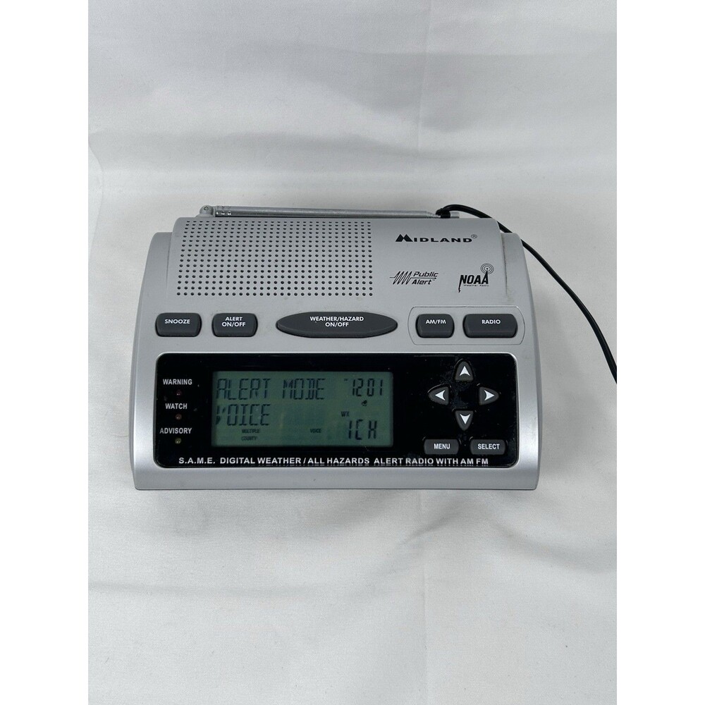 Midland WR300 Weather Alert AM/FM Radio Alarm Clock (Version 5 ) Tested Working